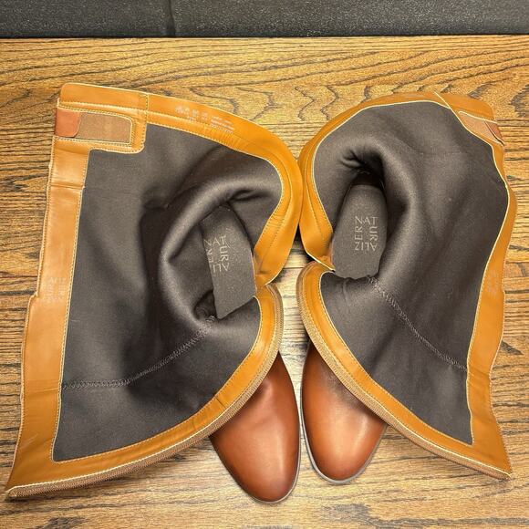 Naturalizer Rena Women’s Tan Leather Riding Boots Size 7.5M Knee High Zip - Picture 6 of 8